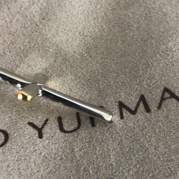 DAVID YURMAN 2MM Cross Necklace in Silver and 18K Gold Adjustable - Picture 6 of 7